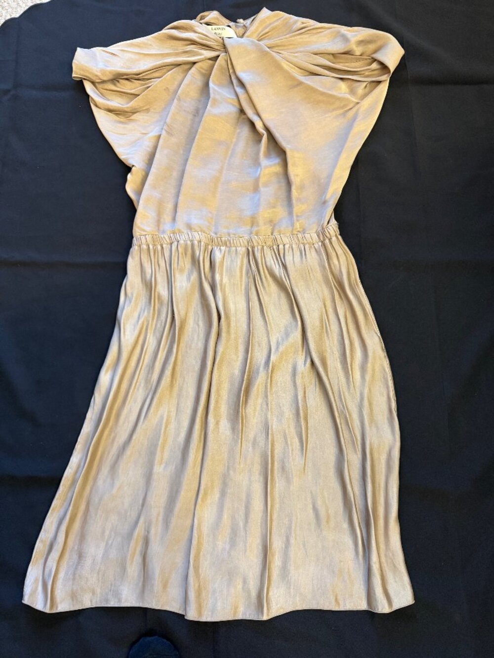 Lanvin Tan Draped Mid-Length Dress; Size 36;i
